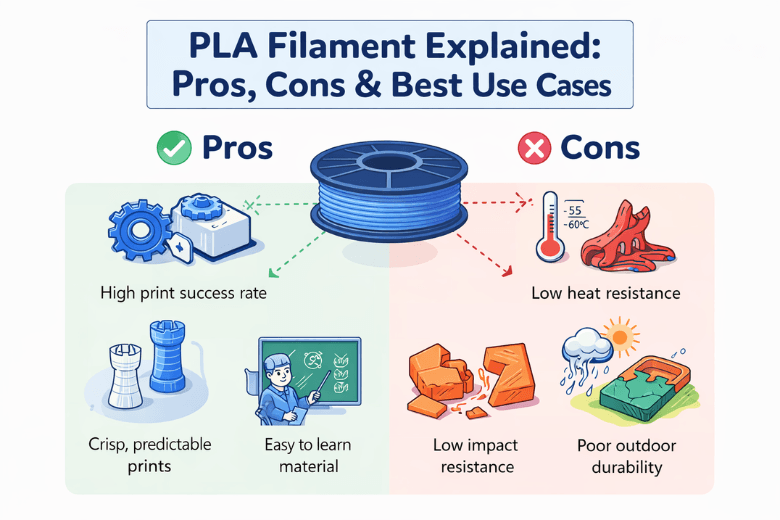 PLA Filament Explained: Pros, Cons & Best Use Cases