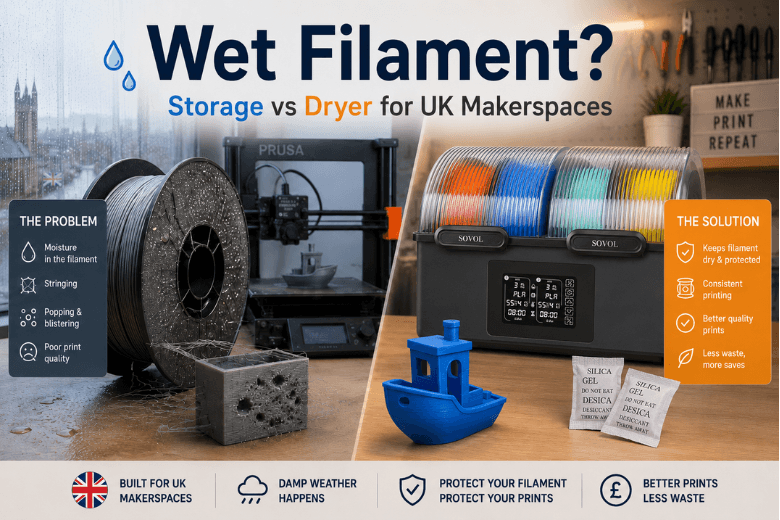 Wet Filament in the UK: Why Weather Ruins 3D Printer Filament