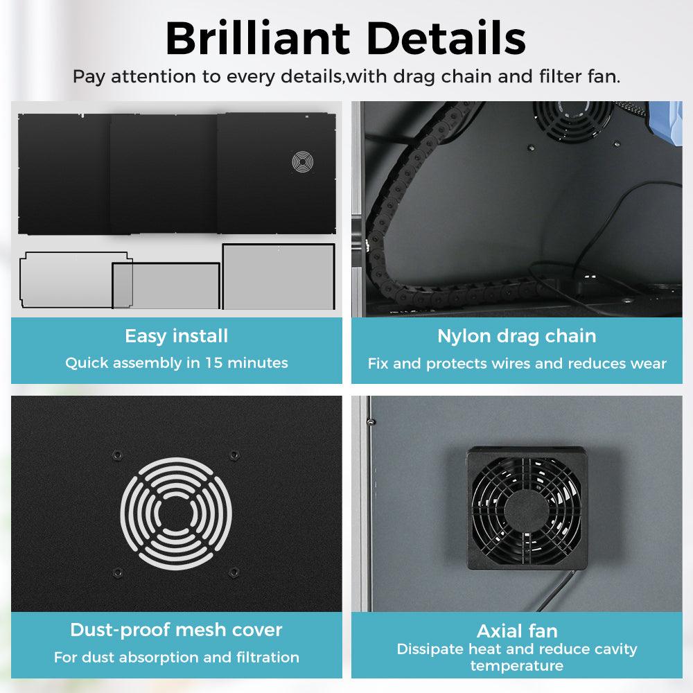 SV08 Metal and Silicon Boride Glass Open Enclosure - SOVOL
