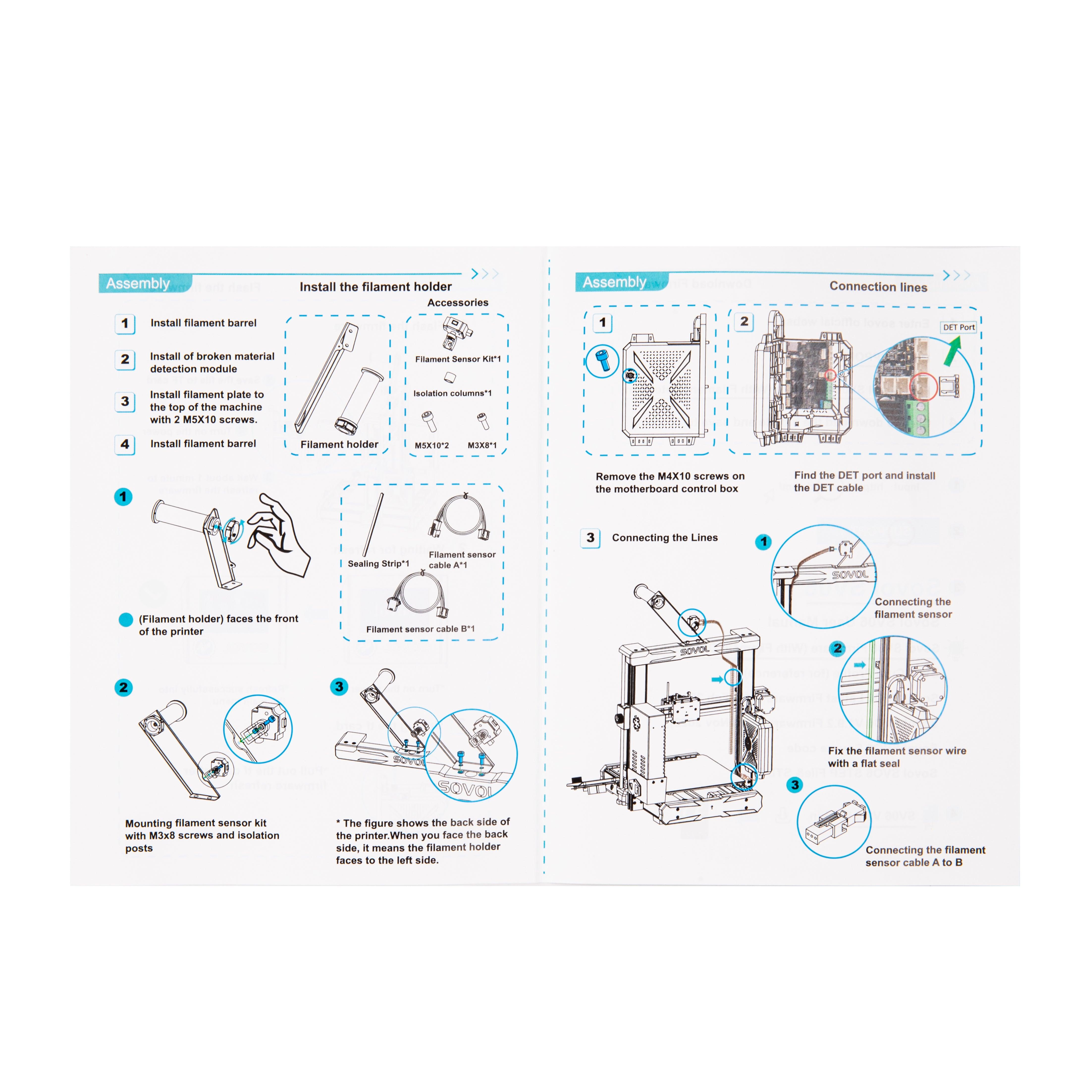 Sovol 3D Printer Filament Runout Sensor Bracket Roller