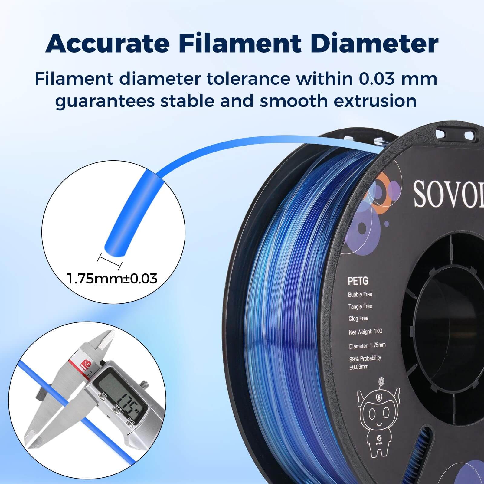 Sovol PETG 3D Filaments Gradient Blue