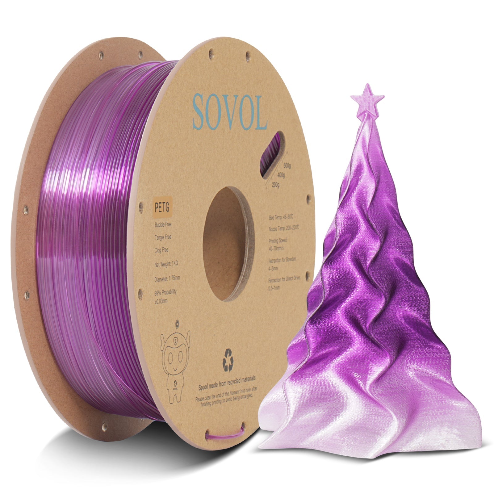 Sovol PETG 3D Filaments Gradient Purple