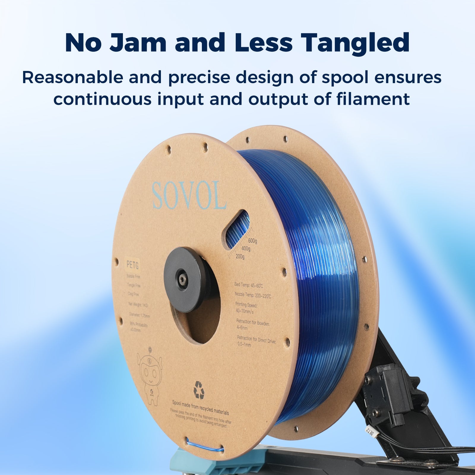 Sovol PETG 3D Filaments Gradient Blue