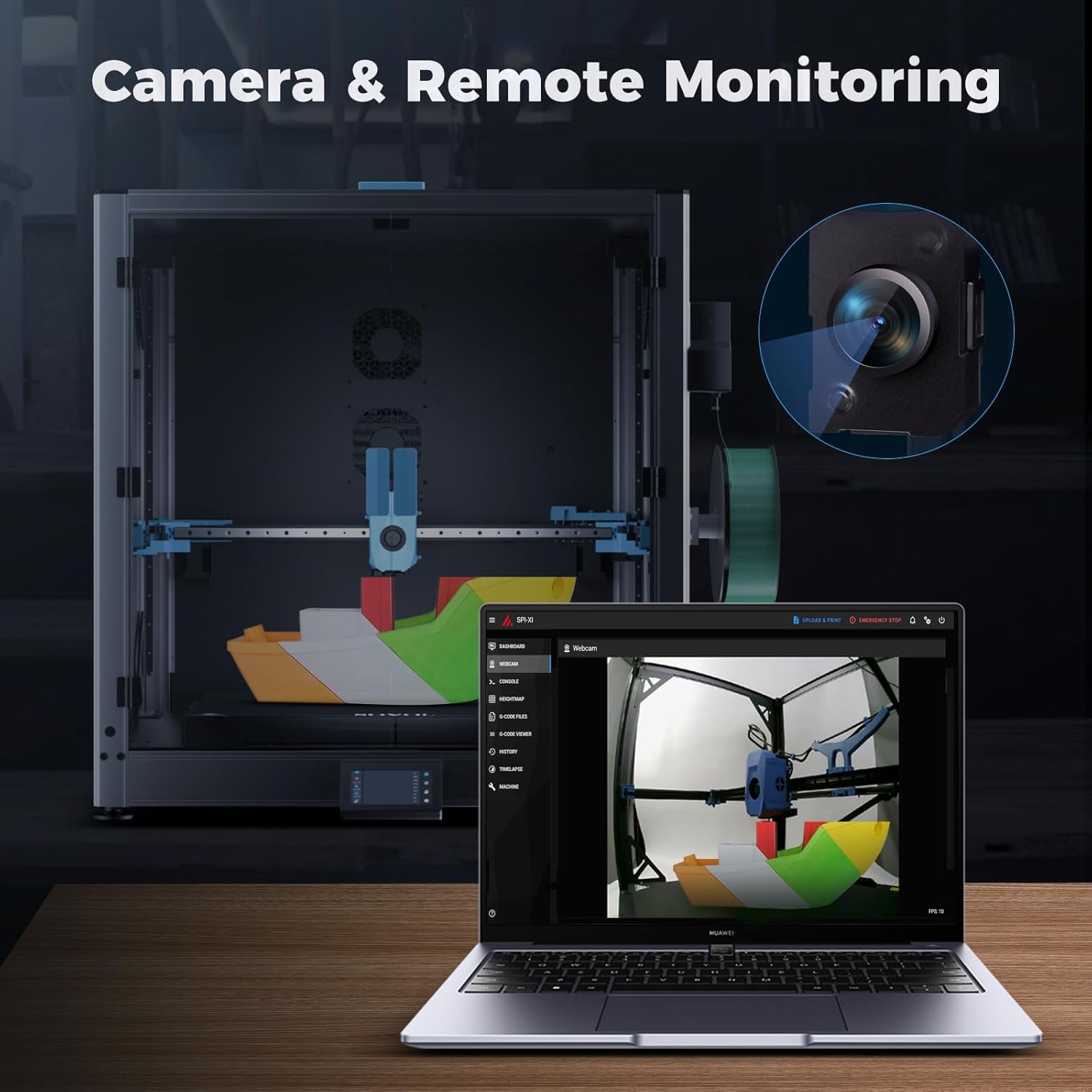 Sovol SV08 Max built-in camera for remote monitoring and time-lapse printing