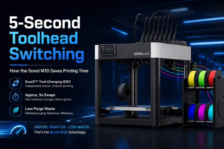 Sovol M1D 5-Second Toolhead Switching: How It Saves Printing Time