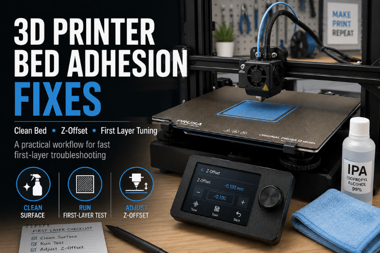 3D printer first layer not sticking: a practical fix order that actually works