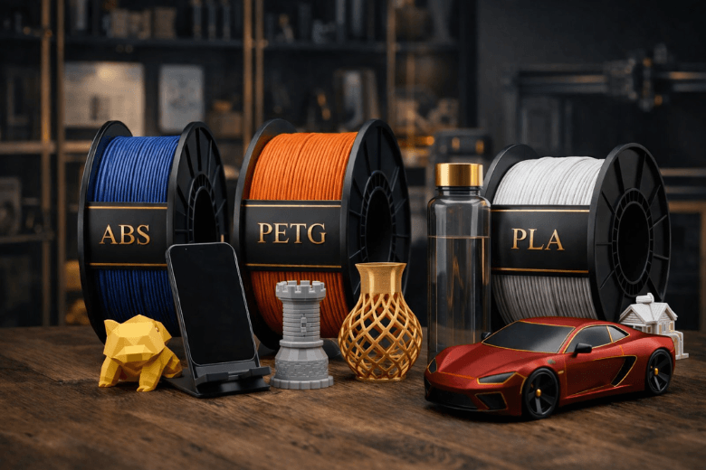 How PLA PETG and ABS Filaments Compare for Everyday Use