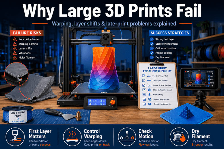 Why large 3D prints fail more often than small prints