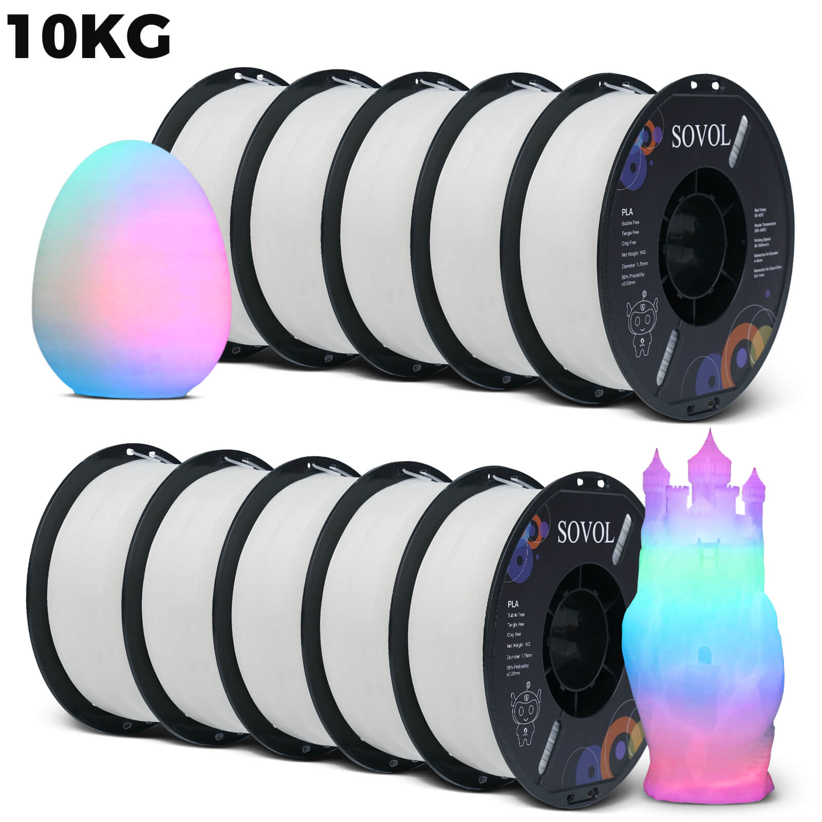 Sovol Glow in dark PLA Filament 10 KG