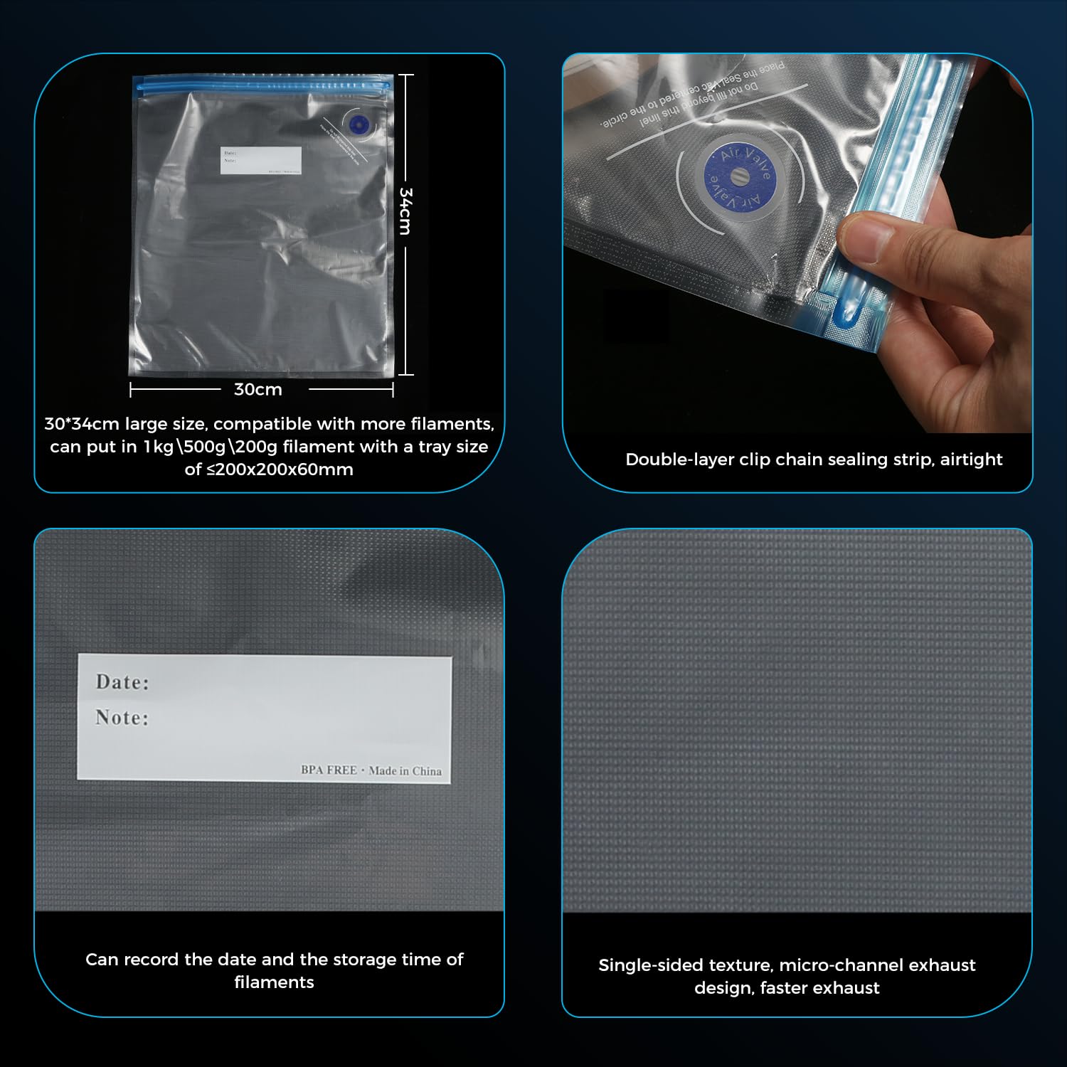 Sovol Filament Storage Bags Kit with Automatic Vacuum Pump