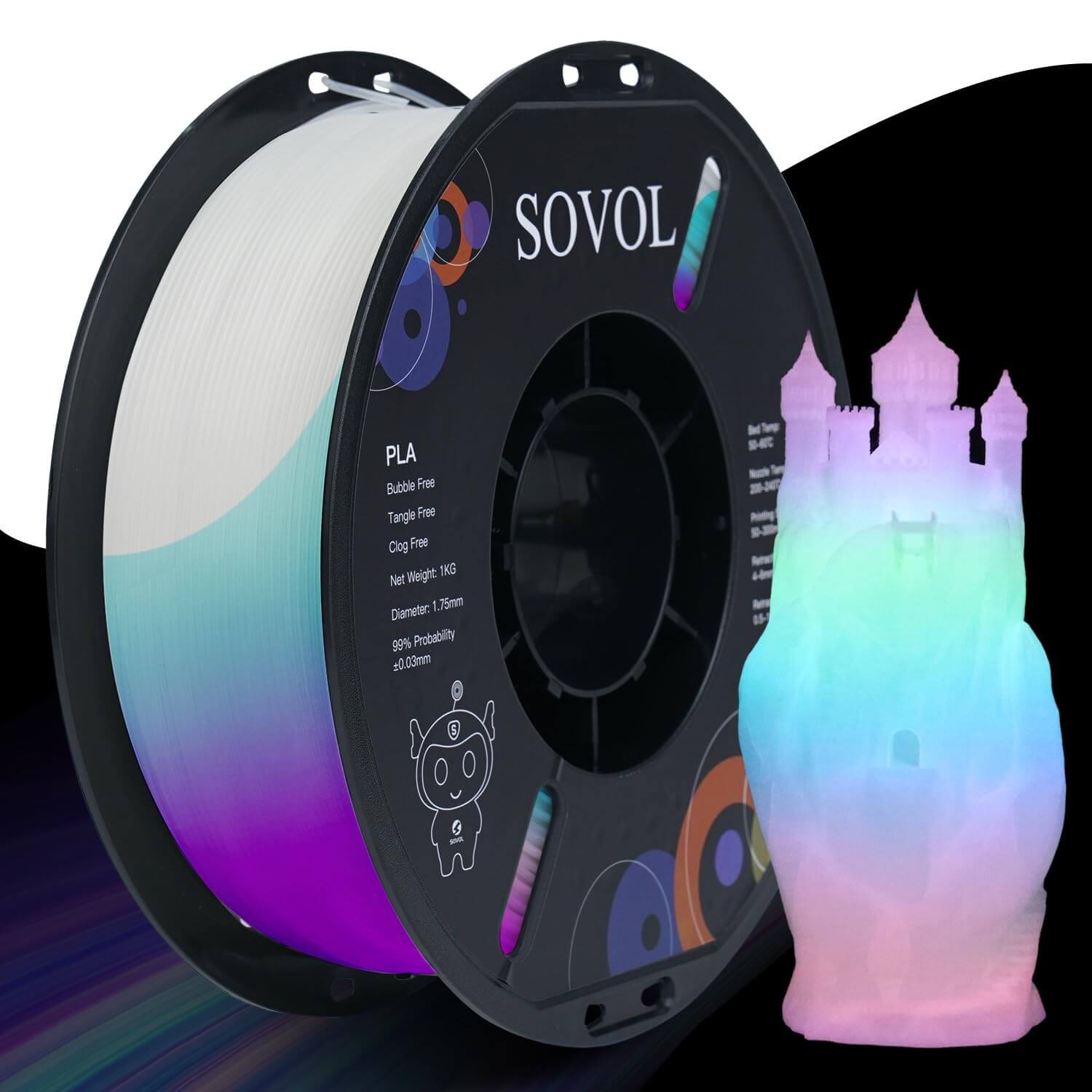Sovol Glow in dark PLA Filament 10 KG