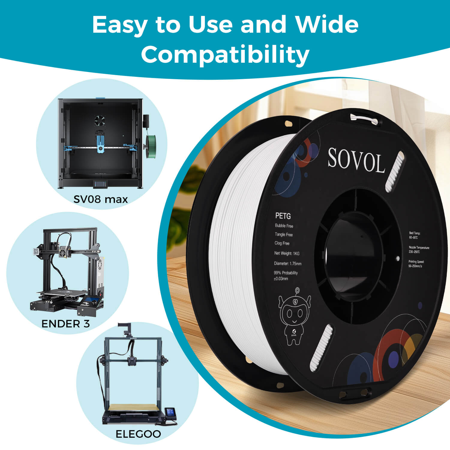 Sovol PETG 3D Filaments 2KG