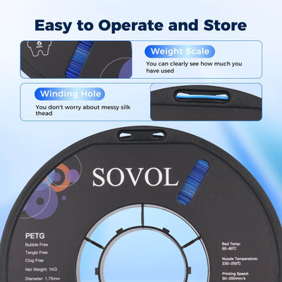 Sovol PETG 3D Filaments Gradient Blue