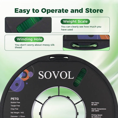 Sovol PETG 3D Filaments Gradient Green