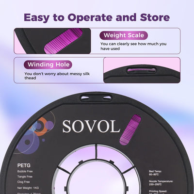 Sovol PETG 3D Filaments Gradient Purple