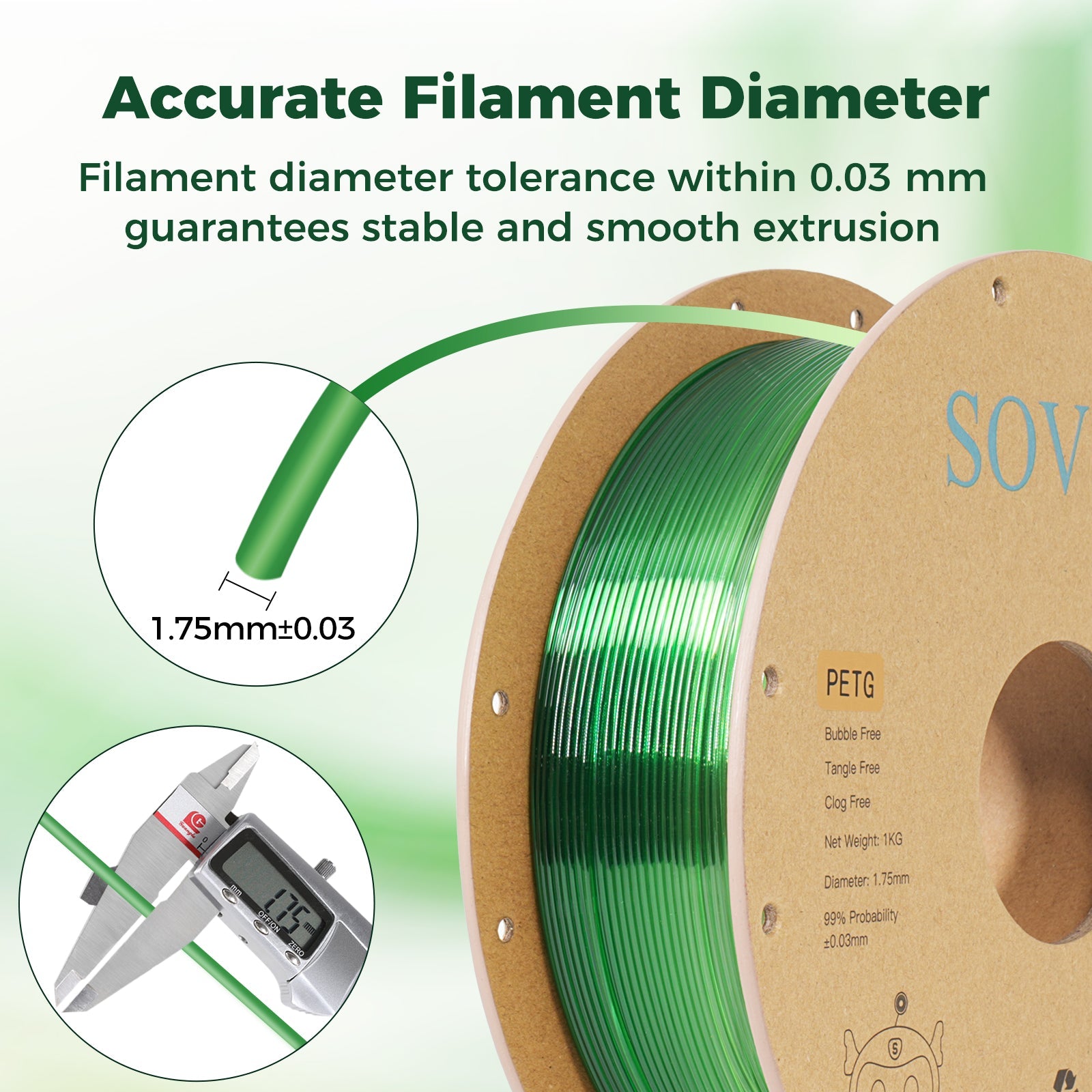 Sovol PETG 3D Filaments Gradient Green