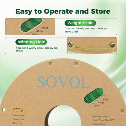 Sovol PETG 3D Filaments Gradient Green