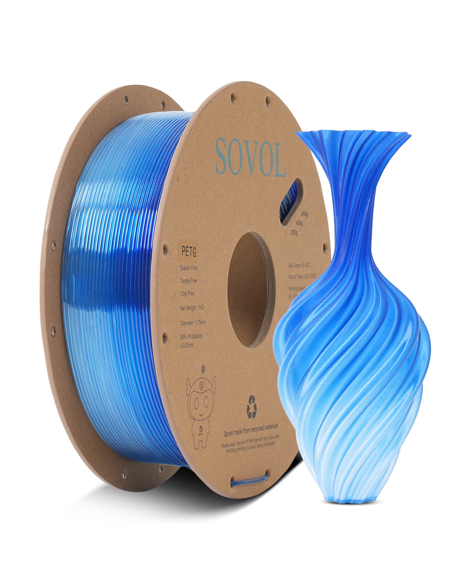 Sovol PETG 3D Filaments Gradient Blue