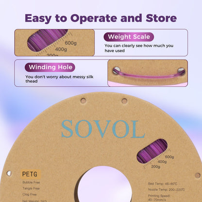 Sovol PETG 3D Filaments Gradient Purple