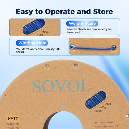 Sovol PETG 3D Filaments Gradient Blue