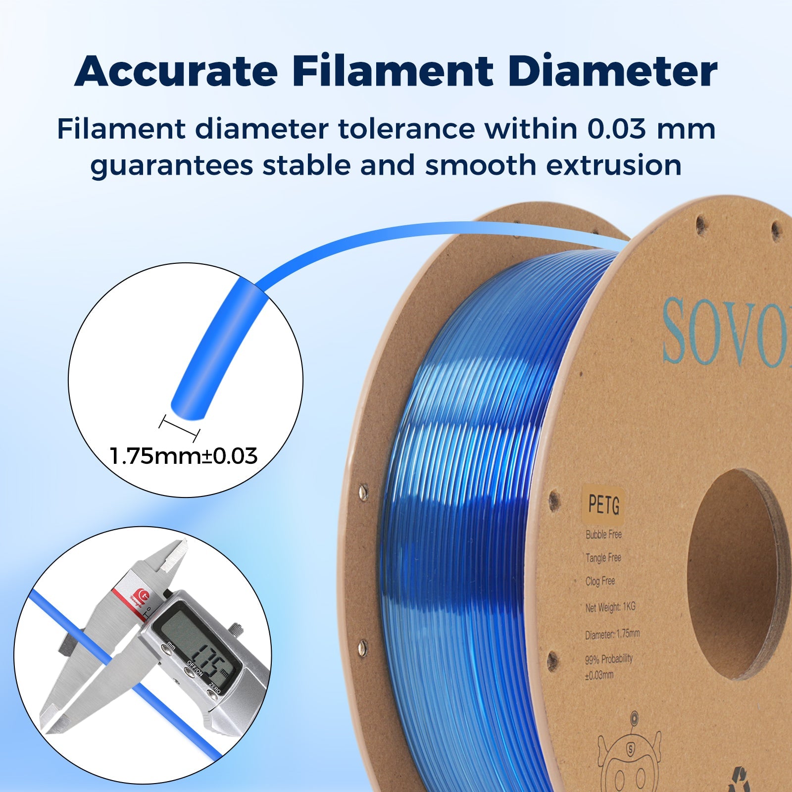 Sovol PETG 3D Filaments Gradient Blue