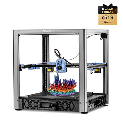 Sovol SV08 3D printer Black Friday offer featuring CoreXY design and high printing speed.