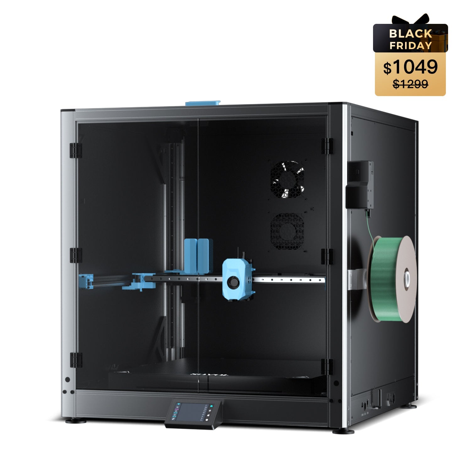 Sovol SV08 Max 3D printer Black Friday sale highlighting large CoreXY printer with enclosure.